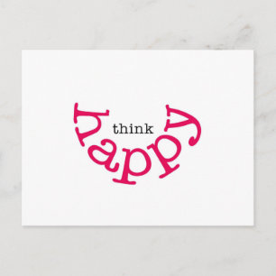 Think Happy (red smile) Postcard