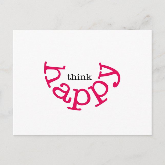 Think Happy (red smile) Postcard (Front)
