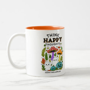 Think happy thoughts Halloween Collection  Two-Tone Coffee Mug