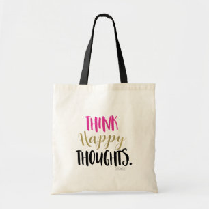 THINK HAPPY THOUGHTS Pink Gold Personalised Custom Tote Bag