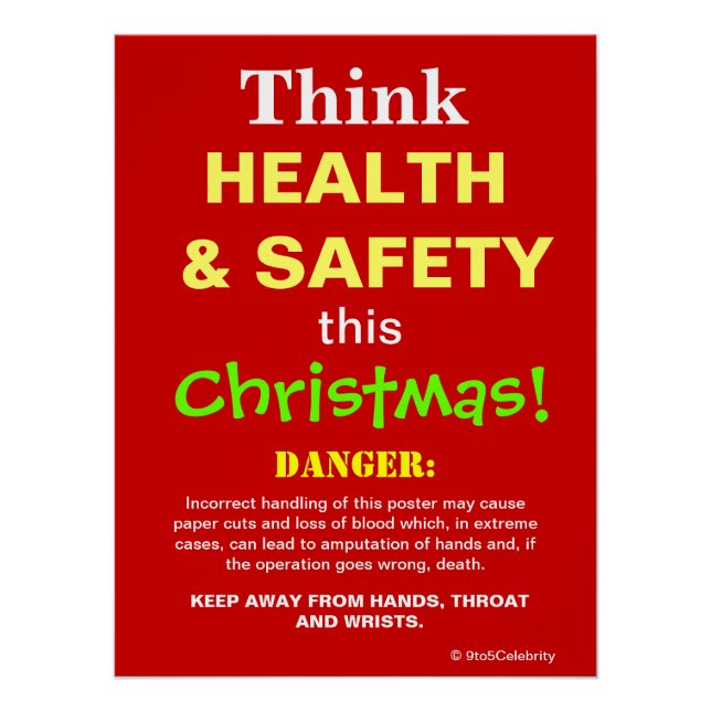 Think Health and Safety This Christmas Joke Sign (Front)