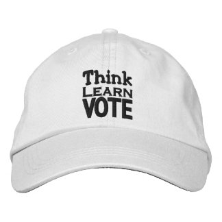 Think, Learn, Vote Embroidered Hat