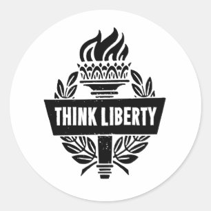 Think Liberty - Torch Logo - White Sticker