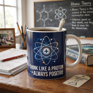 Think Like a Proton Always Positive Science Coffee Mug
