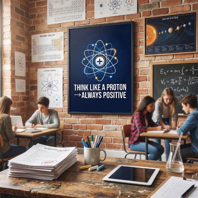 Think Like a Proton Always Positive Science Poster (Creator Uploaded)