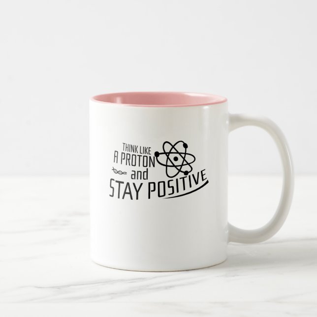 Think Like A Proton Science Cool Gift Two-Tone Coffee Mug (Right)