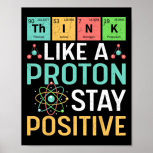 Think Like A Proton Stay Positive Periodic Table P Poster