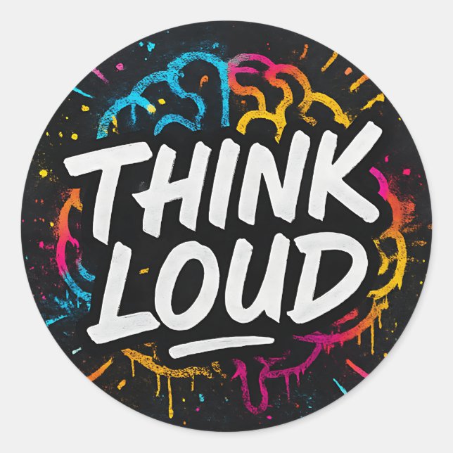 Think Loud – Graffiti Brainpower Sticker (Front)
