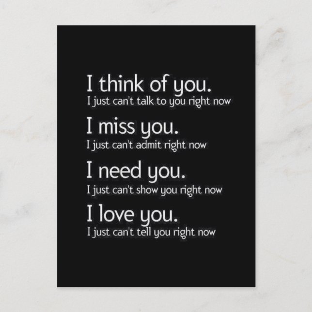 THINK MISS NEED LOVE YOU RELATIONSHIPS WISHING LOV POSTCARD (Front)