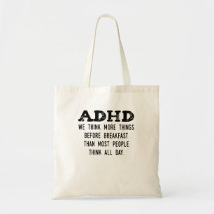 Think More Things Before Breakfast Funny Adhd T-Sh Tote Bag