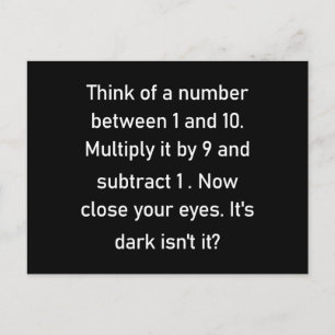 Think of a number between 1 and 10..  sarcastic gi postcard
