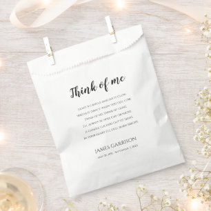 Think Of Me Celebration of Life Candle Favour Bag