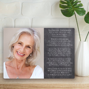 Think of Me Poem Photo Memorial Sympathy Plaque