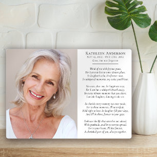 Think of Me Poem Photo Memorial Sympathy Plaque
