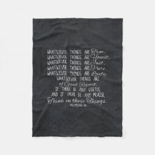 Think on These Things Christian Bible Scripture Fleece Blanket