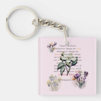 Think on These Things Scripture Key Ring