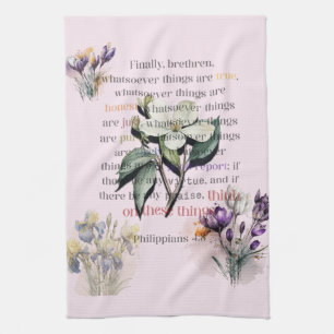 Think on These Things Scripture Tea Towel