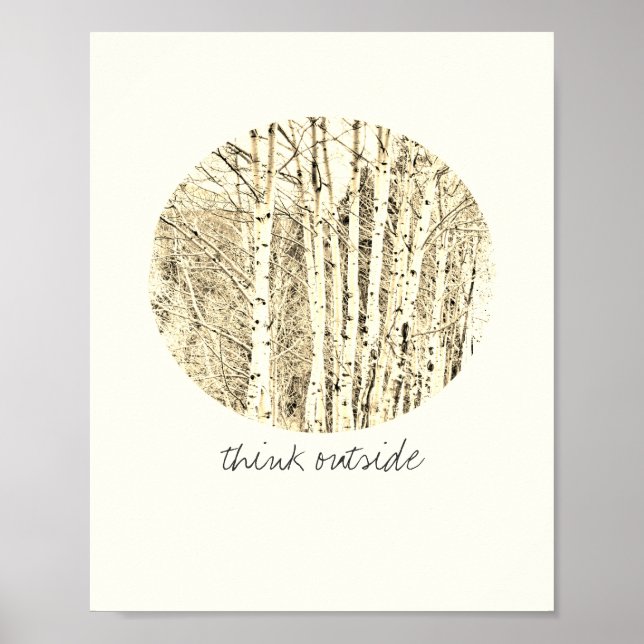 think outside nature quote poster typography (Front)