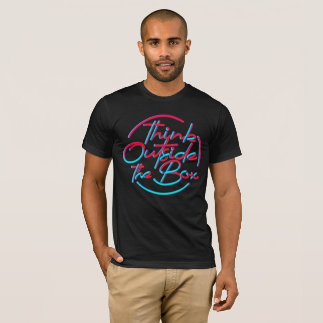 Think Outside the Box 3D Retro T-Shirt (Front Full)