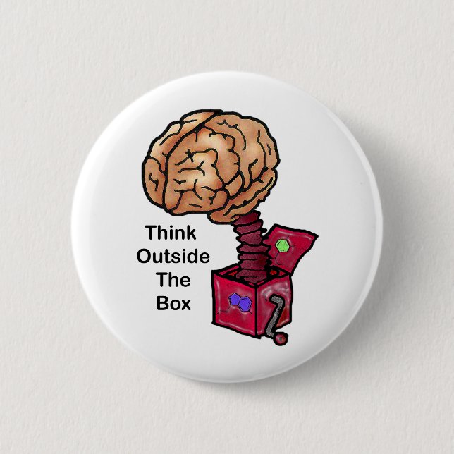 Think Outside the Box 6 Cm Round Badge (Front)