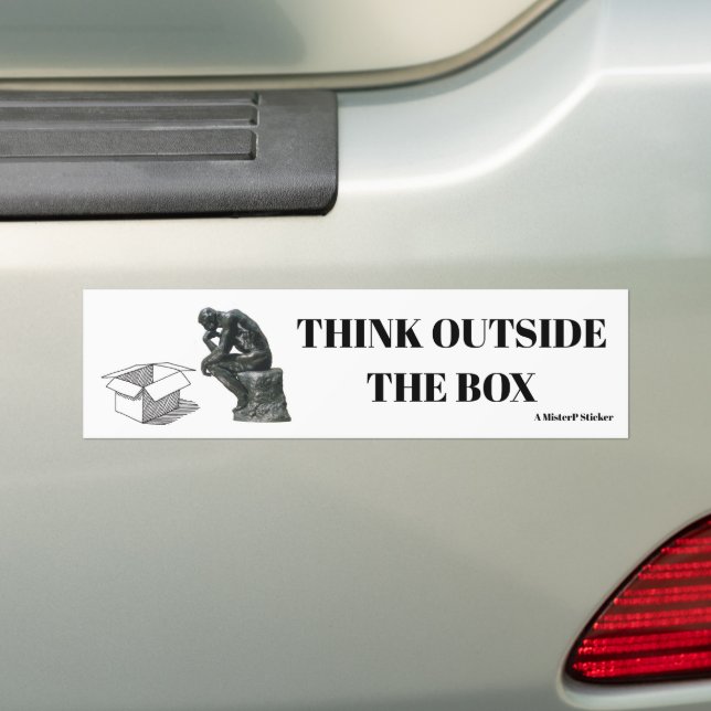 Think Outside the Box - A MisterP Sticker (On Car)