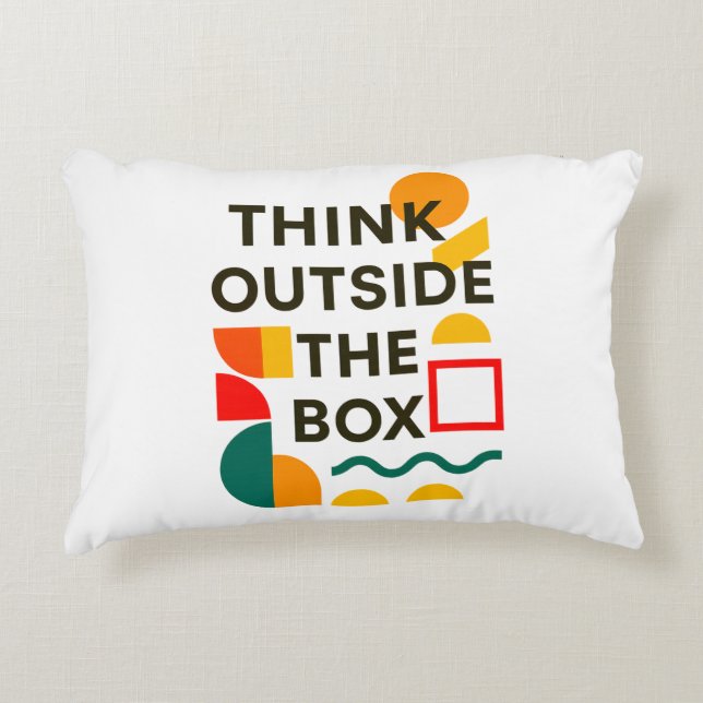 Think Outside the Box – Creative Decorative Cushion (Front)