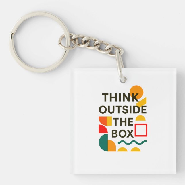 Think Outside the Box – Creative Key Ring (Front)