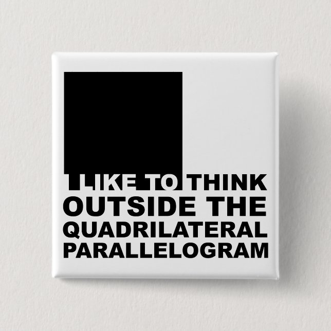 Think Outside the Box Funny Geek Nerd Button Badge (Front)