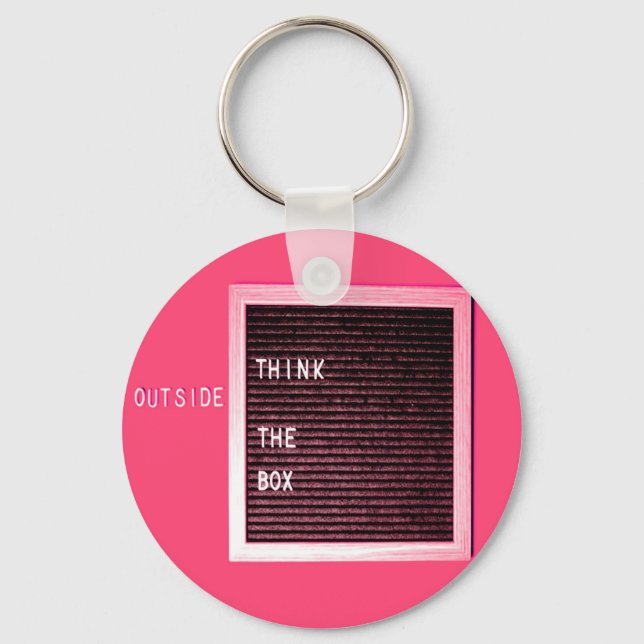 Think Outside The BOX, Get Creative Key Ring (Front)