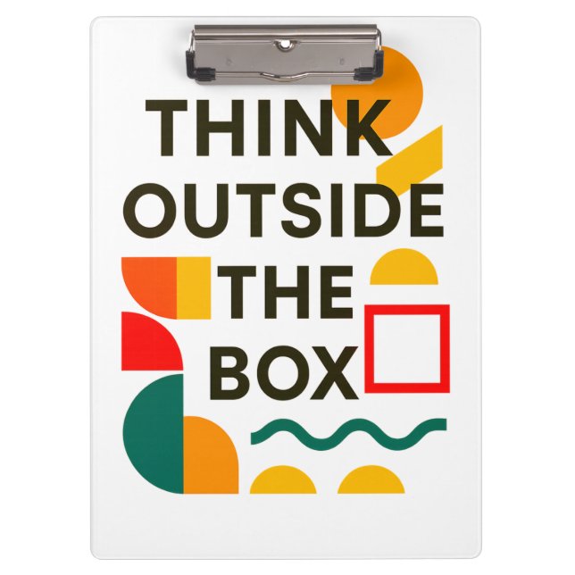 Think Outside the Box – Inspirational Geometric Clipboard (Front)