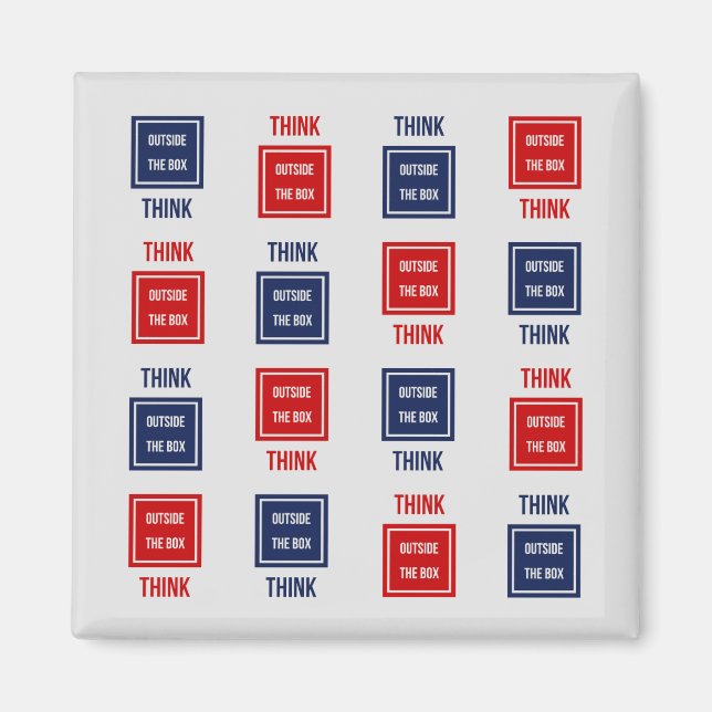 Think outside the box inspirational magnet (Front)