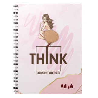 Think outside the box Lady Boss woman Notebook