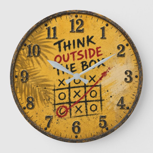 Think Outside the Box Motivational Office Decor Large Clock (Front)