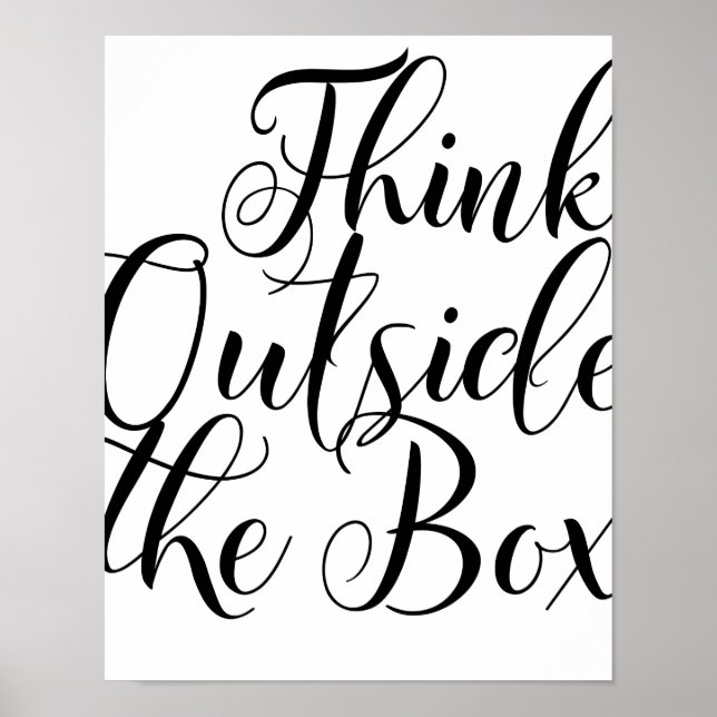 Think Outside The Box Motivational Typography Poster (Front)