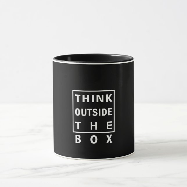 think outside the box smart text quote clever mess mug (Center)