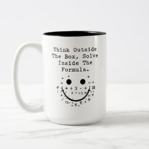 Think Outside The Box Solve Inside Formula Two-Tone Coffee Mug