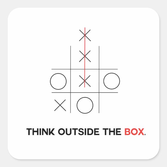 Think outside the box square sticker (Front)