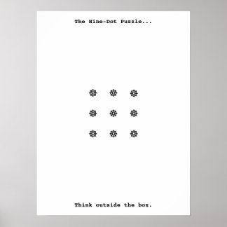 Think Outside the Box: The Nine-Dot Puzzle Poster
