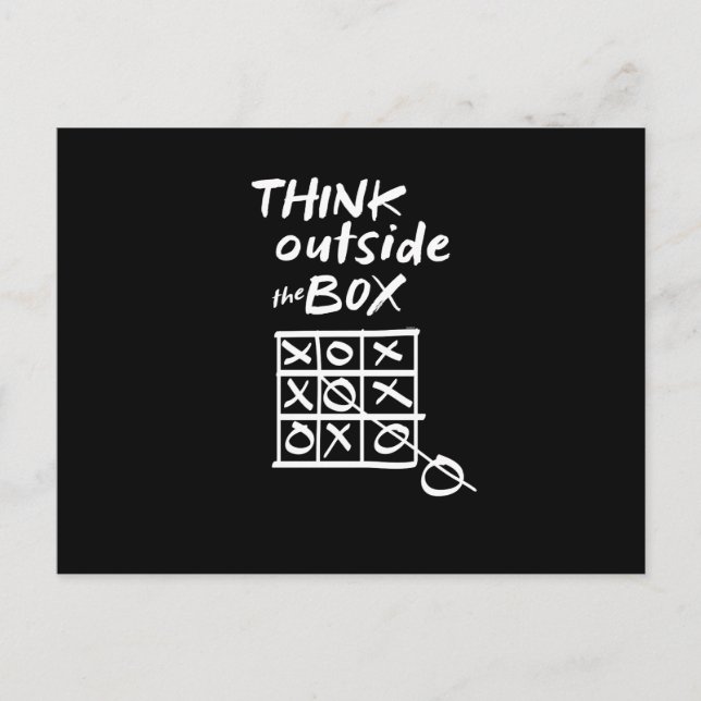 Think Outside the Box Tic Tac Toe Funny Playing Holiday Postcard (Front)