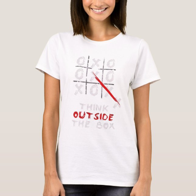 Think Outside the Box – Tic Tac Toe Motivational D T-Shirt (Front)