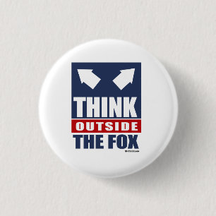 Think outside the fox 3 cm round badge