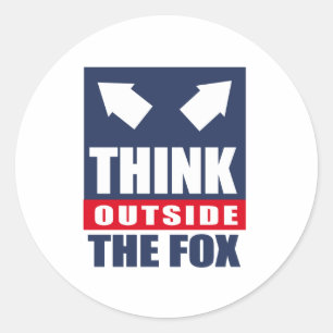 Think outside the fox classic round sticker