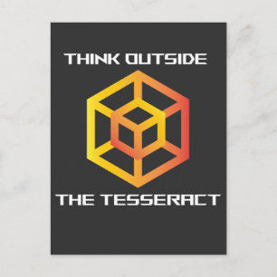 Think Outside The Tesseract Math Geometry Postcard