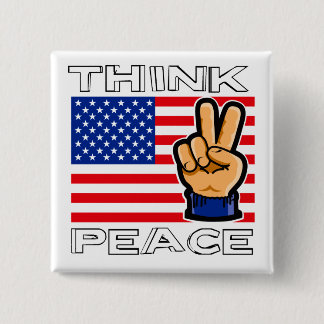 THINK PEACE 15 CM SQUARE BADGE