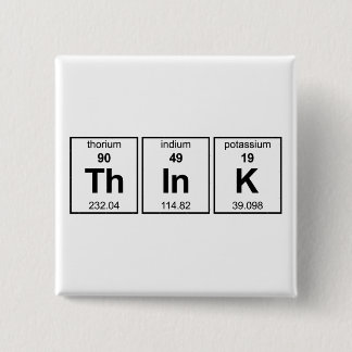 ThInK Periodic Table 15 Cm Square Badge