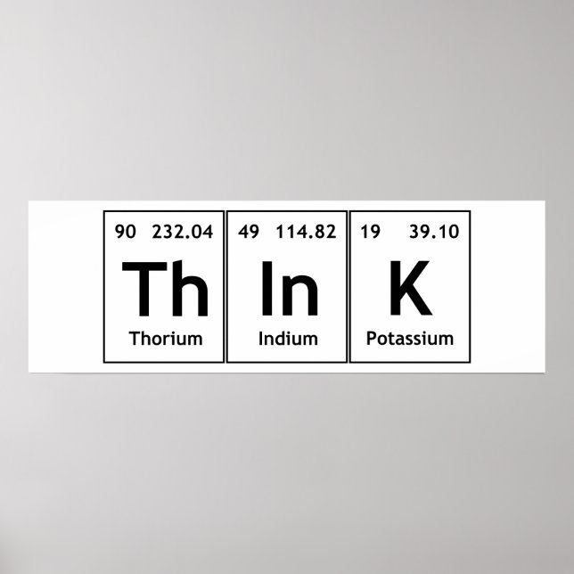ThInK Periodic Table Element Word Chemistry Symbol Poster (Front)