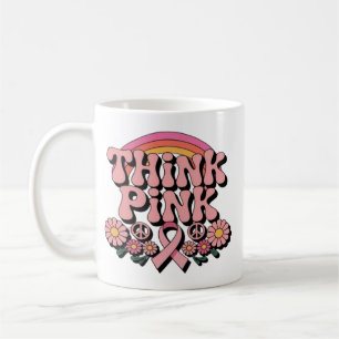 Think Pink Breast Cancer Awareness Design Coffee Mug