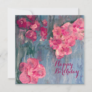 Think Pink Flat Birthday Card