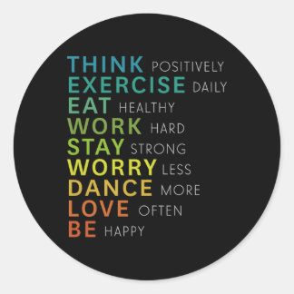Think Positive Affirmation Inspirational Motivatio Classic Round Sticker