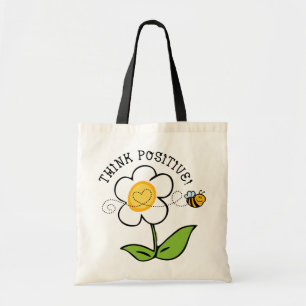 Think Positive Bee Tote Bag